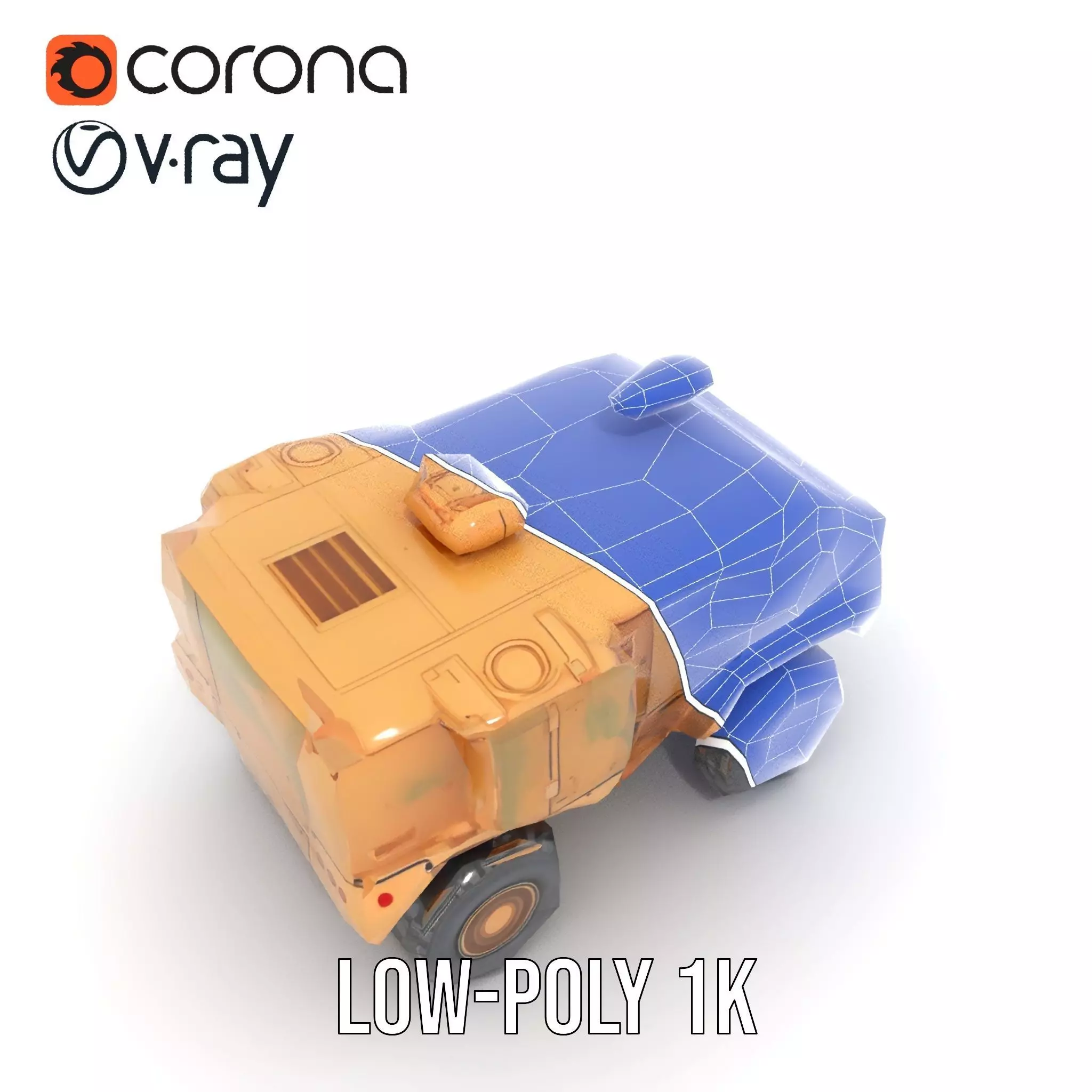 Armored Vehicle Model Pack with Desert Camouflage Low-poly 3D model_25