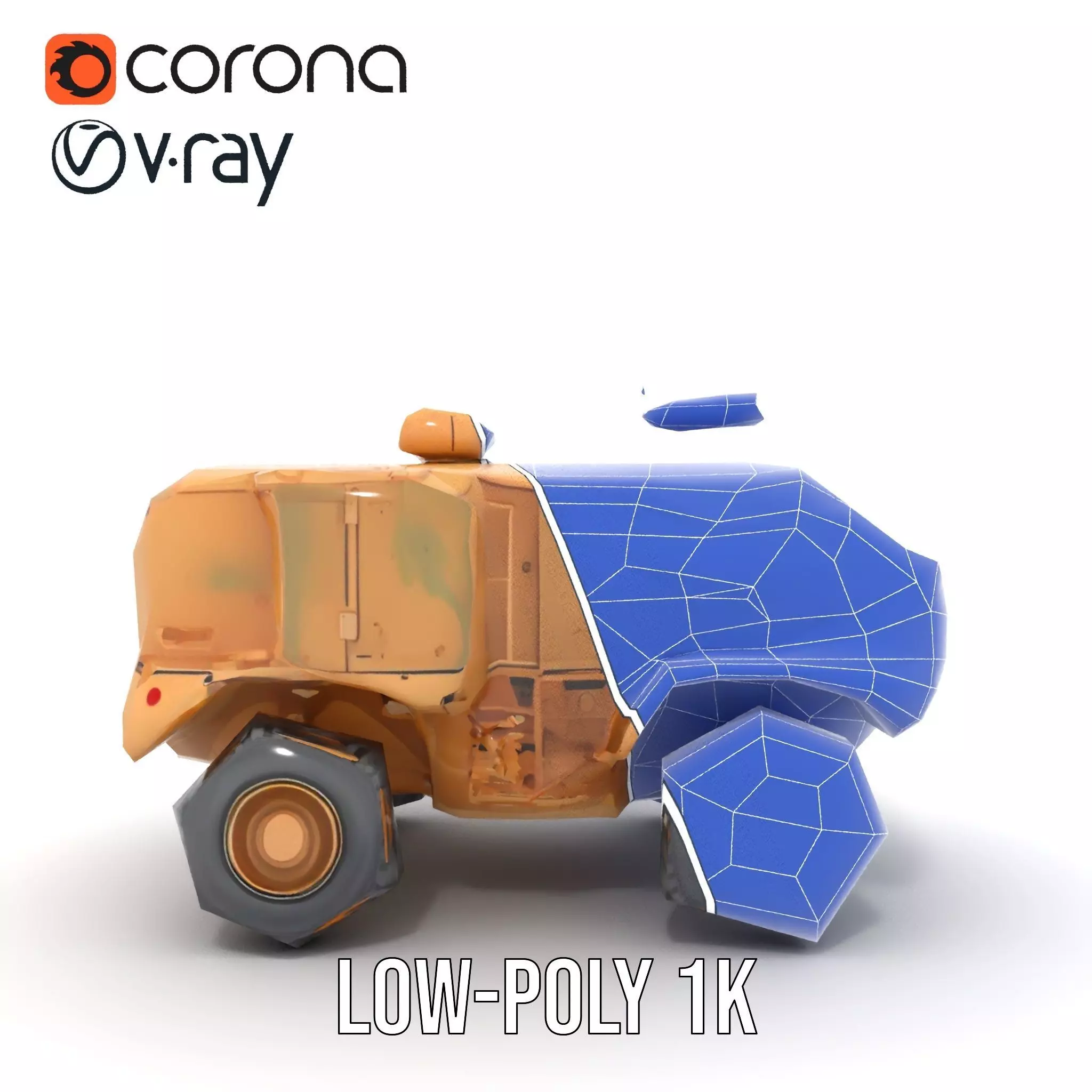 Armored Vehicle Model Pack with Desert Camouflage Low-poly 3D model_30