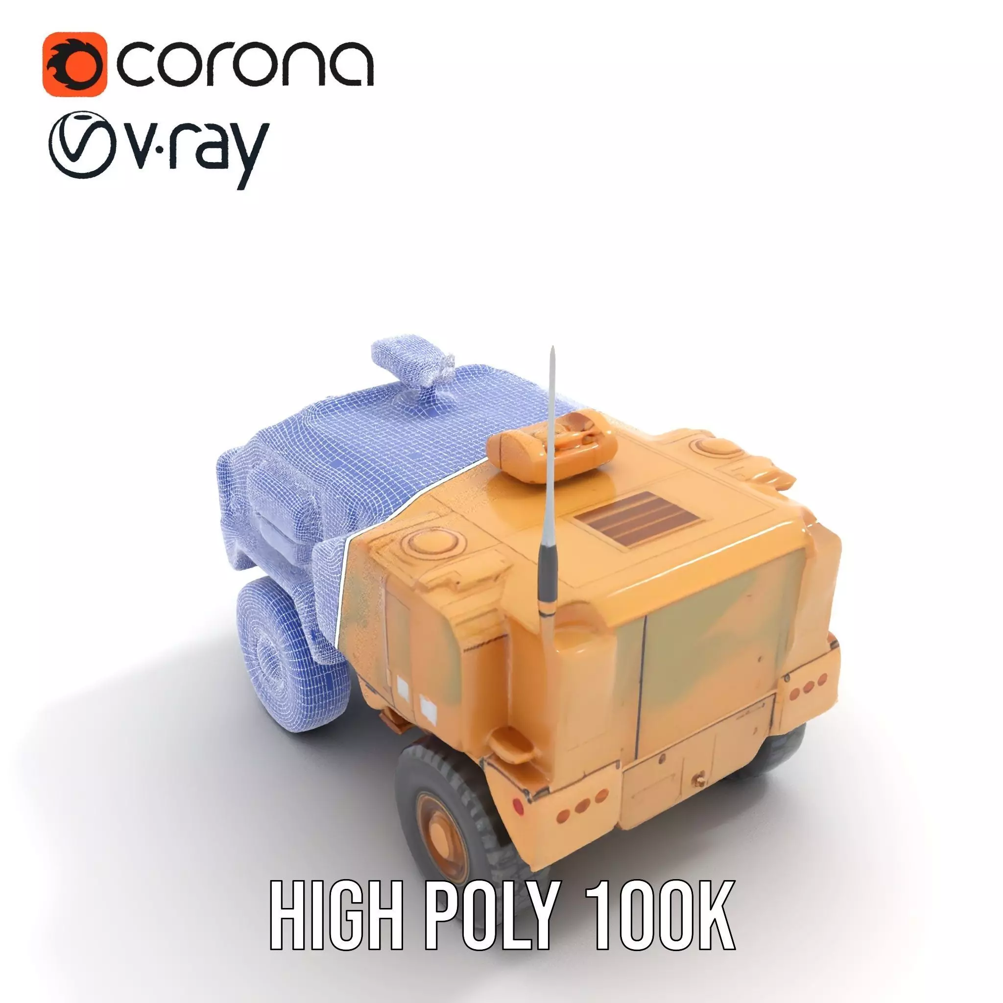 Armored Vehicle Model Pack with Desert Camouflage Low-poly 3D model_31