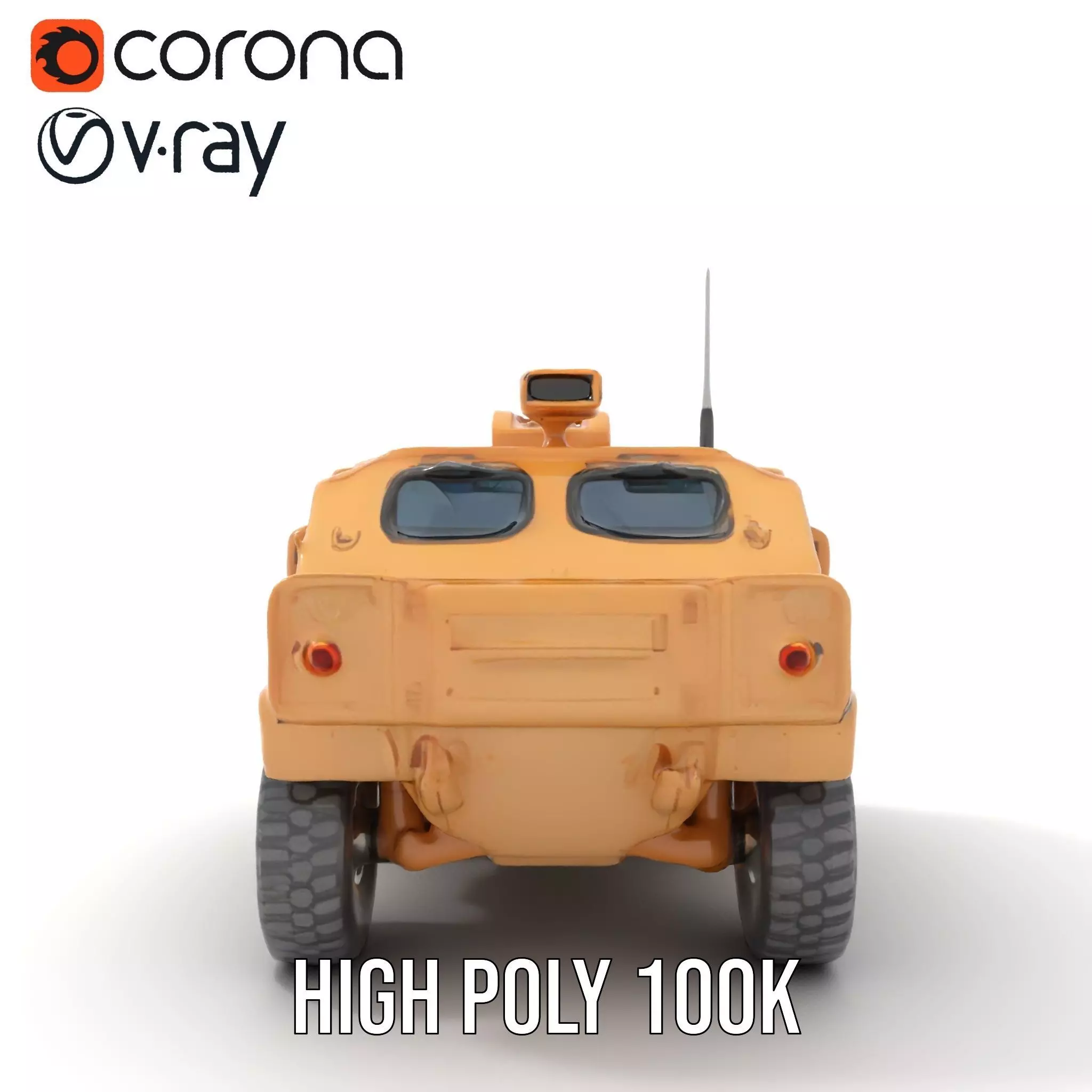Armored Vehicle Model Pack with Desert Camouflage Low-poly 3D model_9