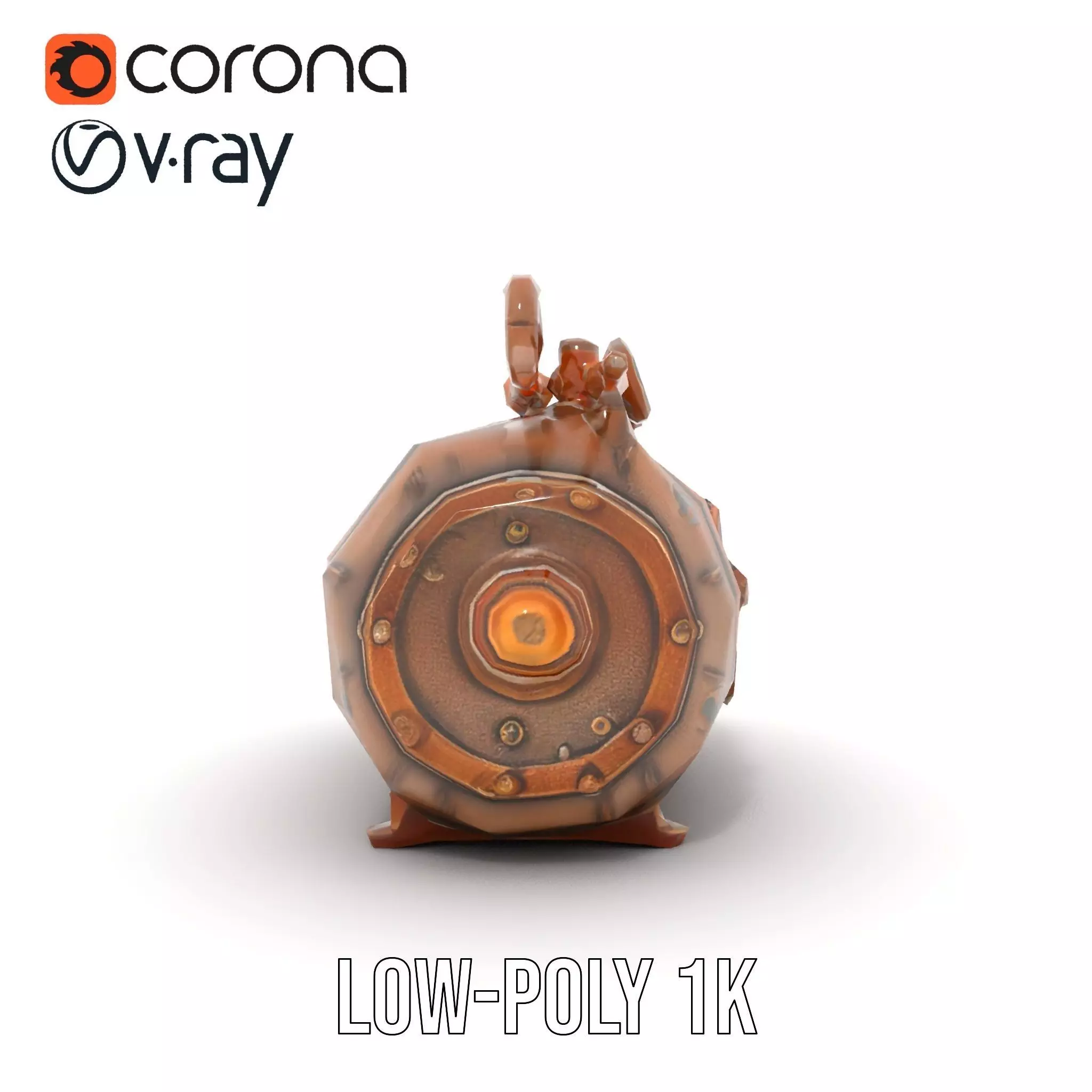 Steampunk Pressure Gauge Clock Model Pack Low-poly 3D model_22