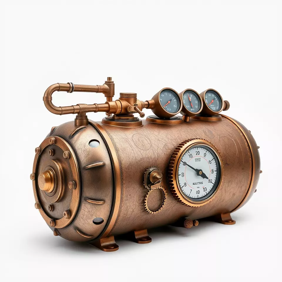 Steampunk Pressure Gauge Clock Model Pack Low-poly 3D model_2