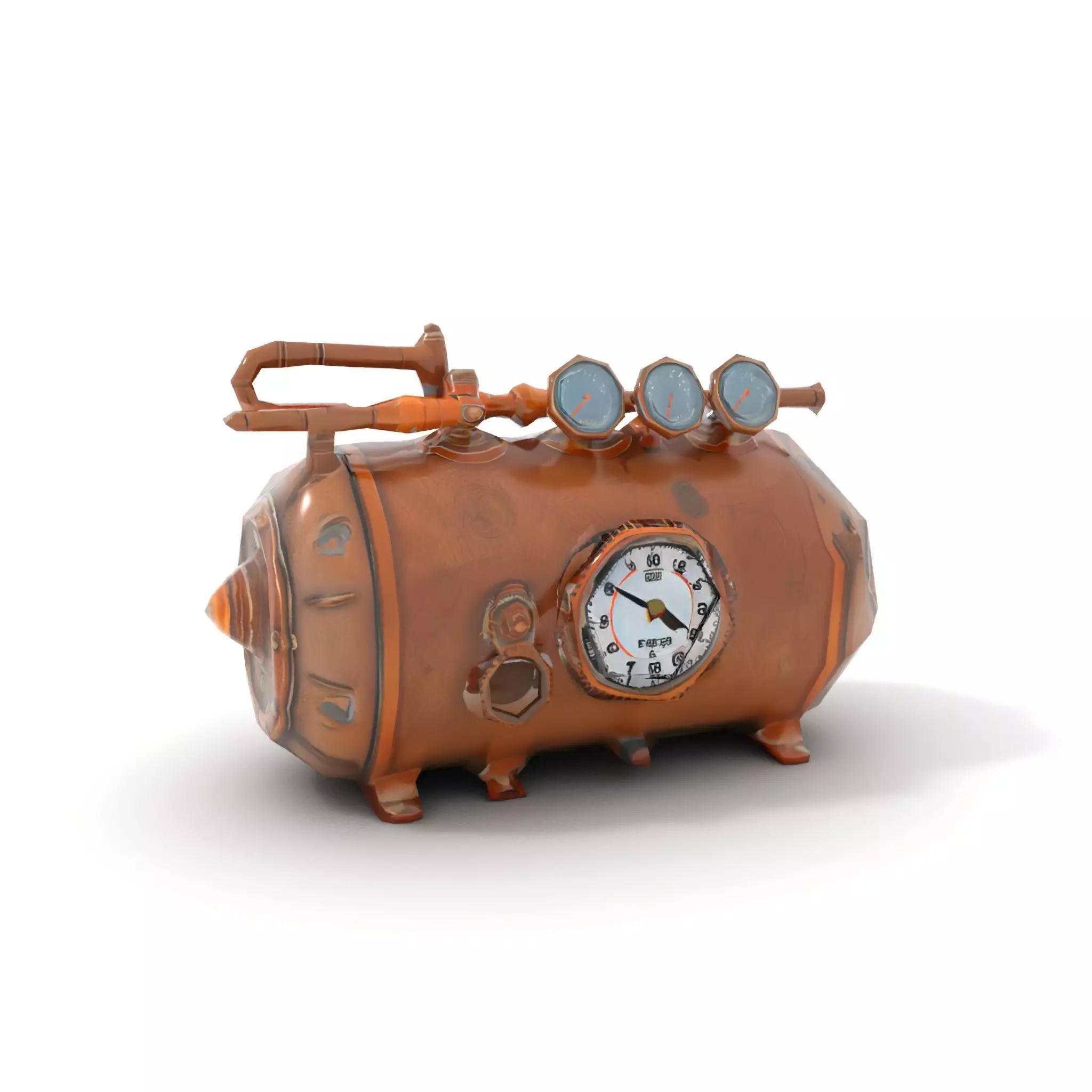 Steampunk Pressure Gauge Clock Model Pack Low-poly 3D model_14