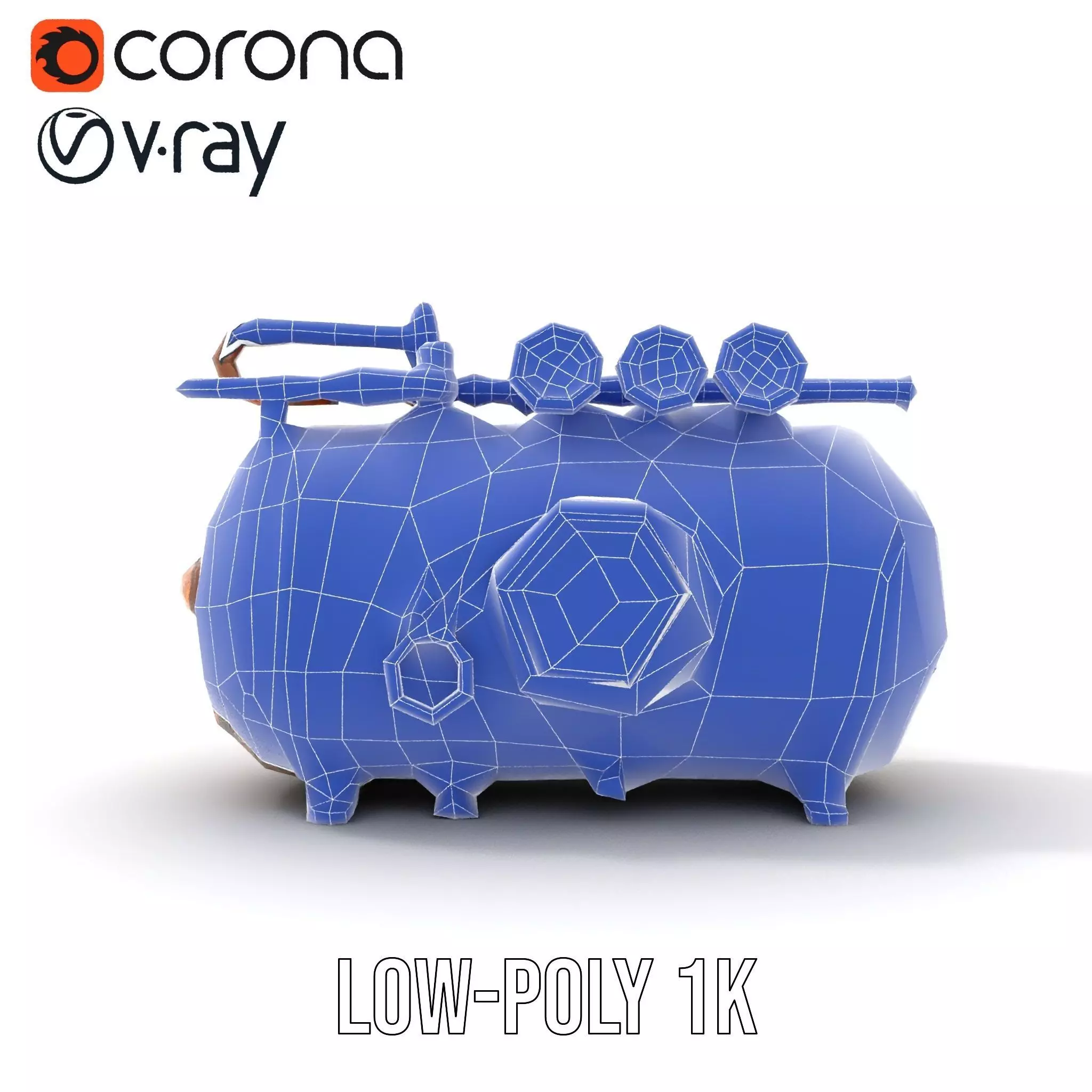 Steampunk Pressure Gauge Clock Model Pack Low-poly 3D model_30