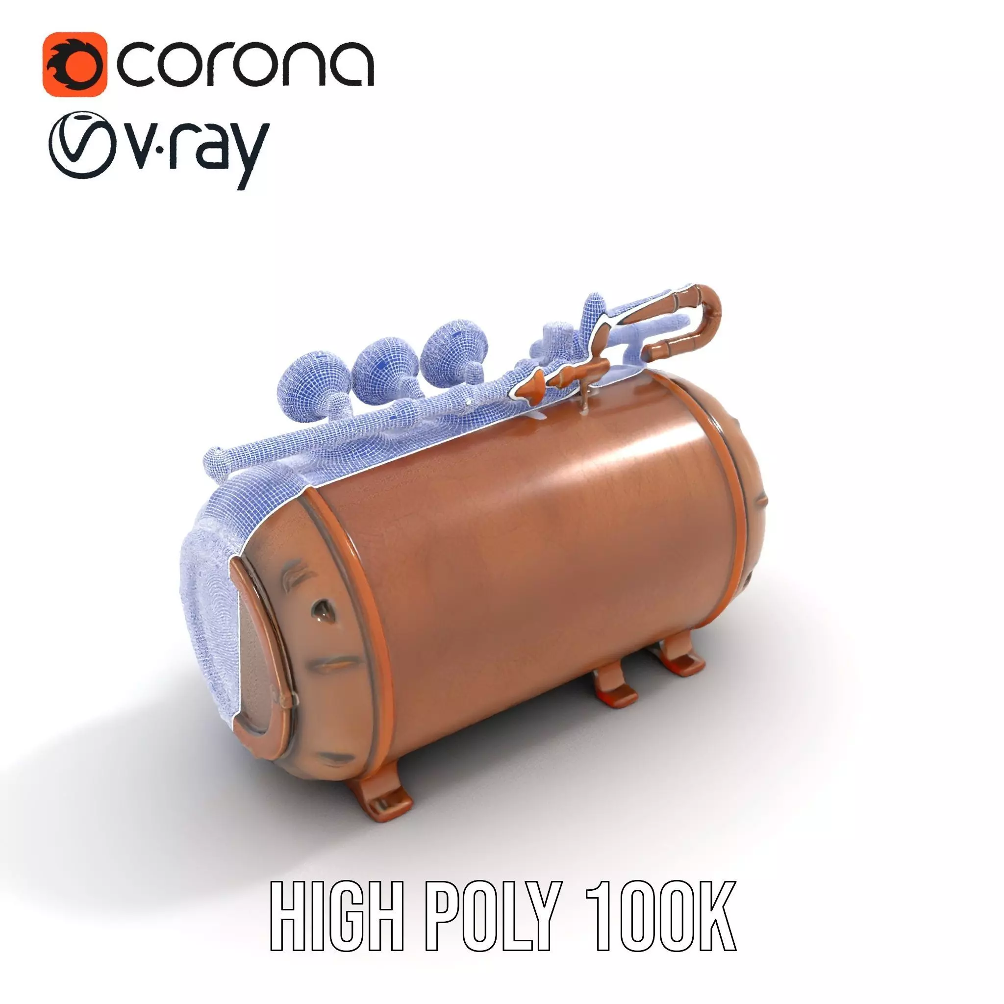 Steampunk Pressure Gauge Clock Model Pack Low-poly 3D model_23