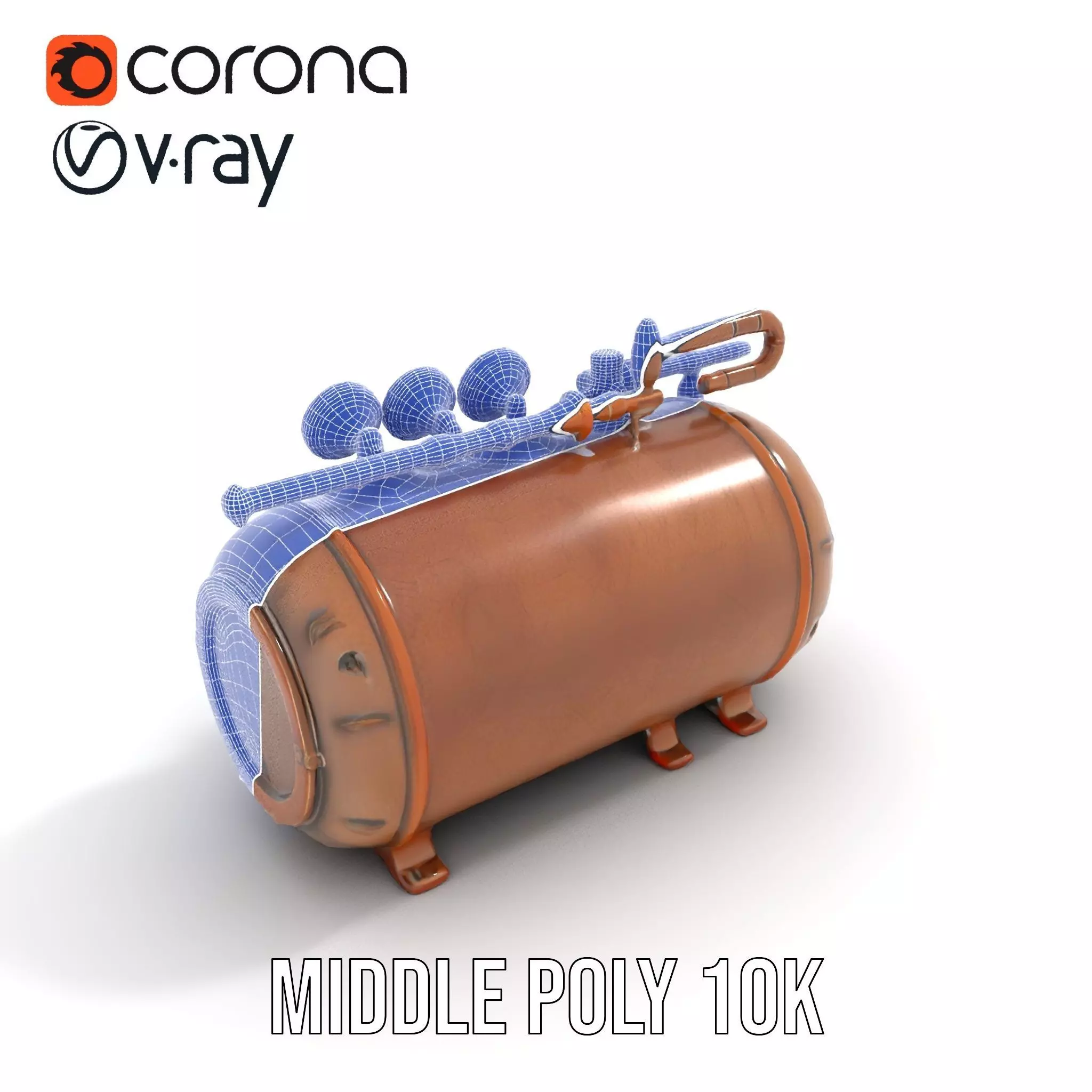 Steampunk Pressure Gauge Clock Model Pack Low-poly 3D model_21