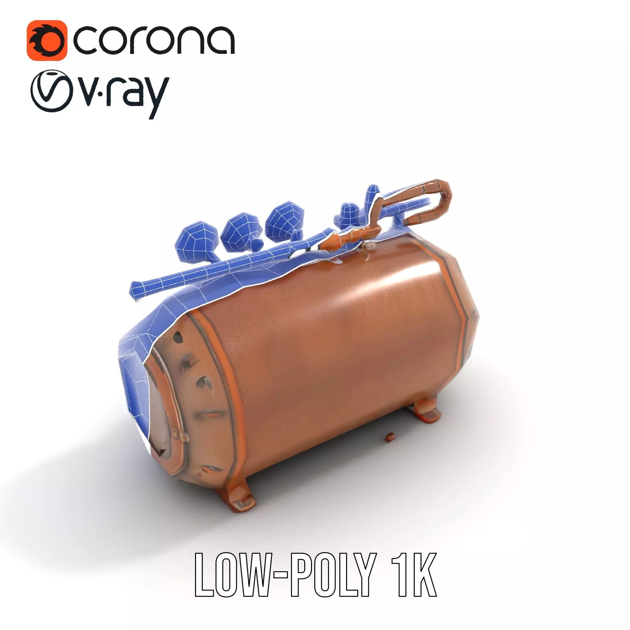 Steampunk Pressure Gauge Clock Model Pack Low-poly 3D model_16