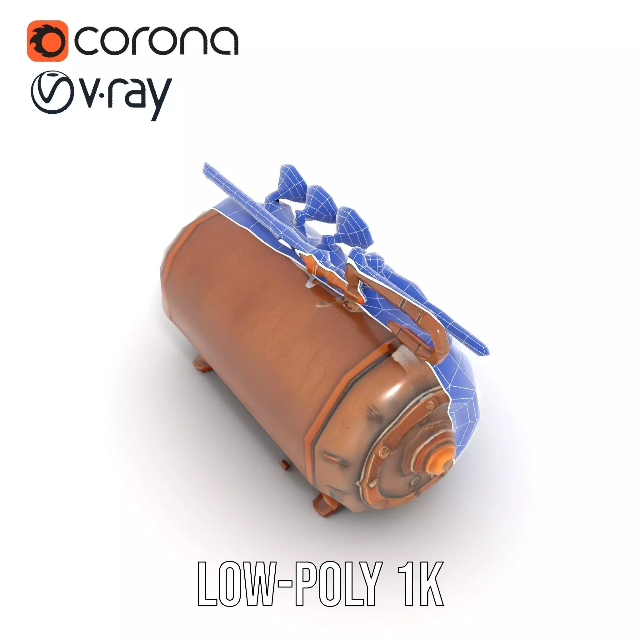 Steampunk Pressure Gauge Clock Model Pack Low-poly 3D model_25