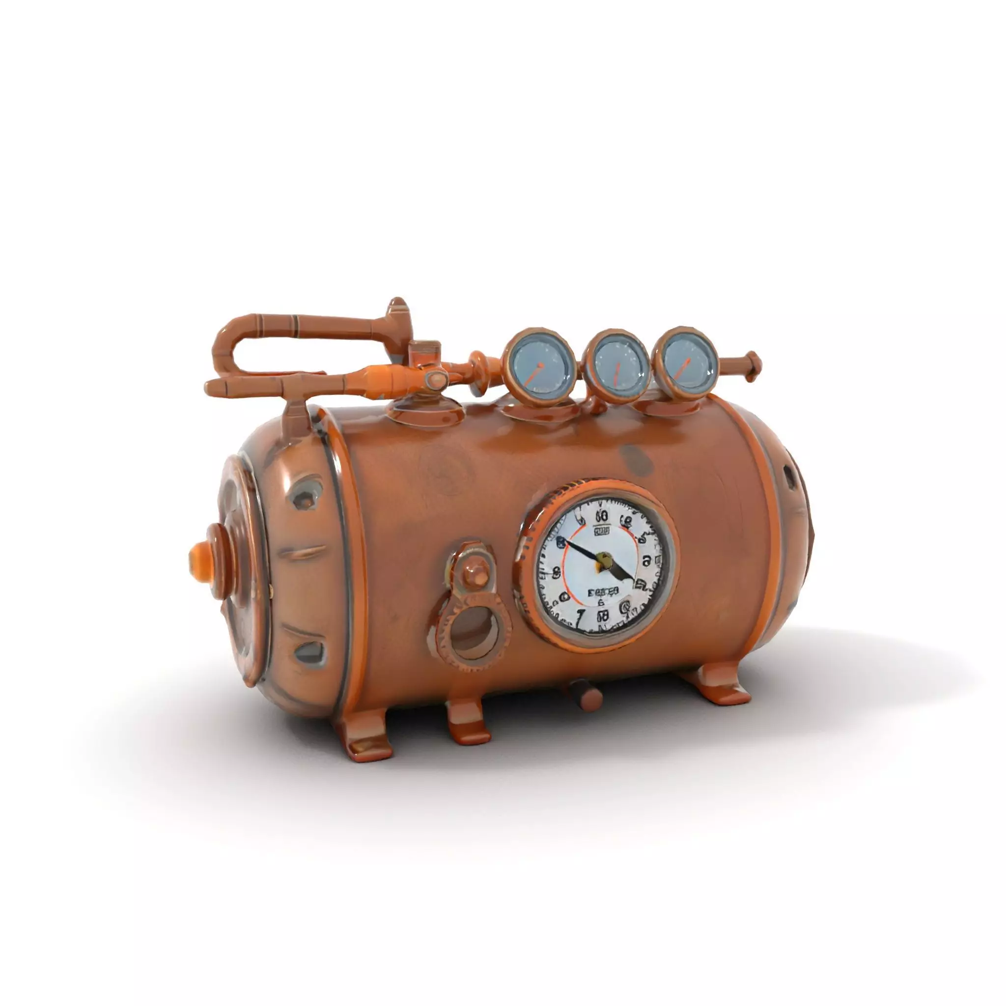 Steampunk Pressure Gauge Clock Model Pack Low-poly 3D model_11