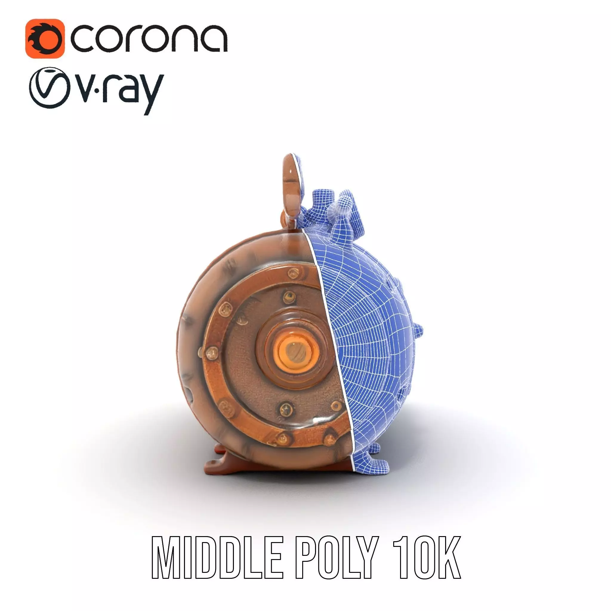 Steampunk Pressure Gauge Clock Model Pack Low-poly 3D model_24