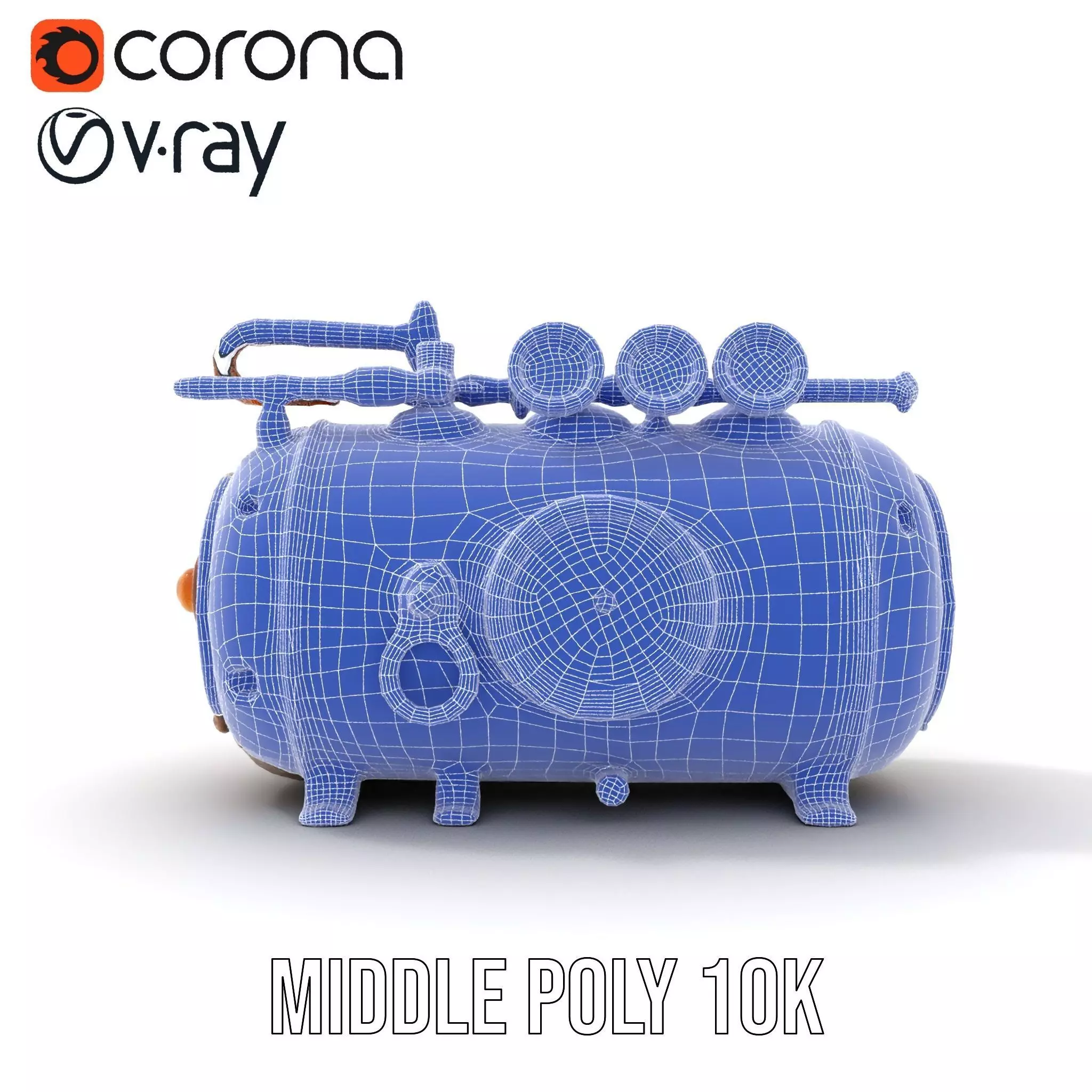 Steampunk Pressure Gauge Clock Model Pack Low-poly 3D model_29