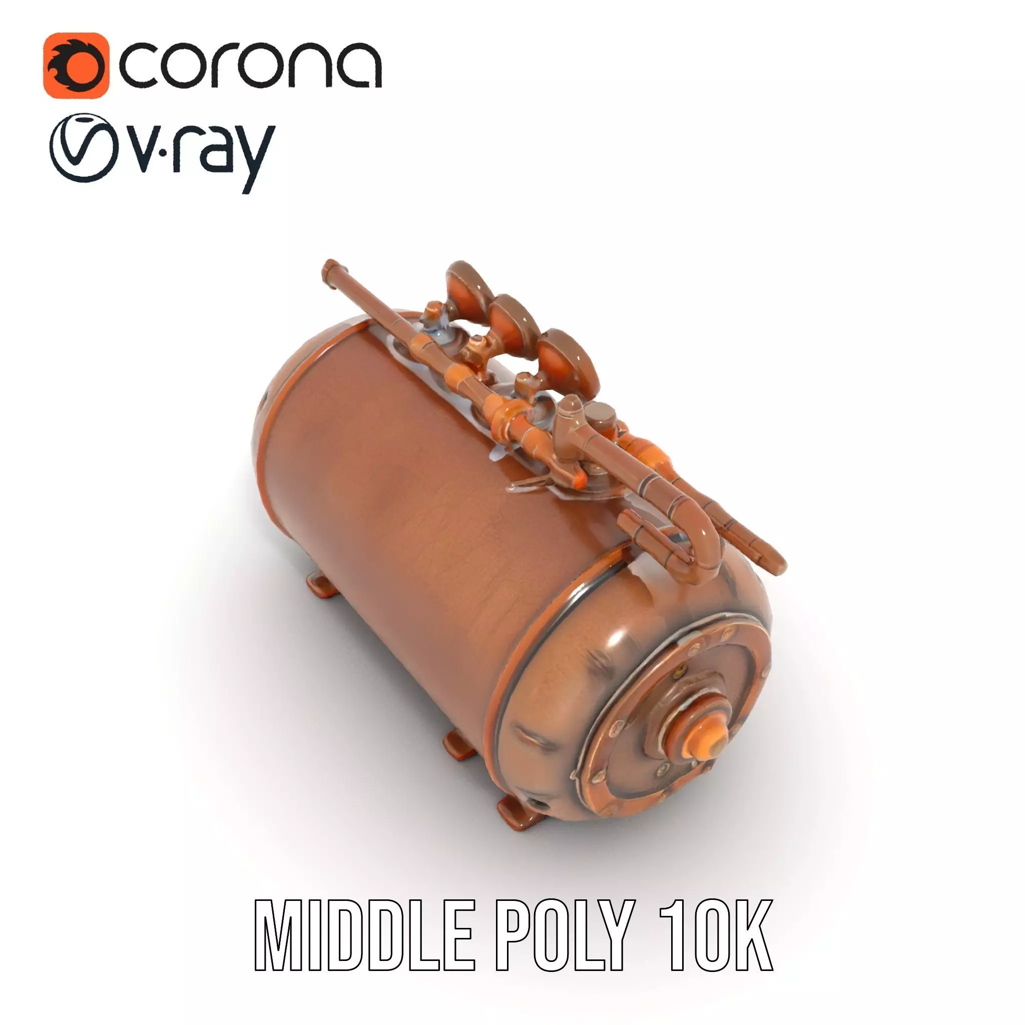 Steampunk Pressure Gauge Clock Model Pack Low-poly 3D model_15