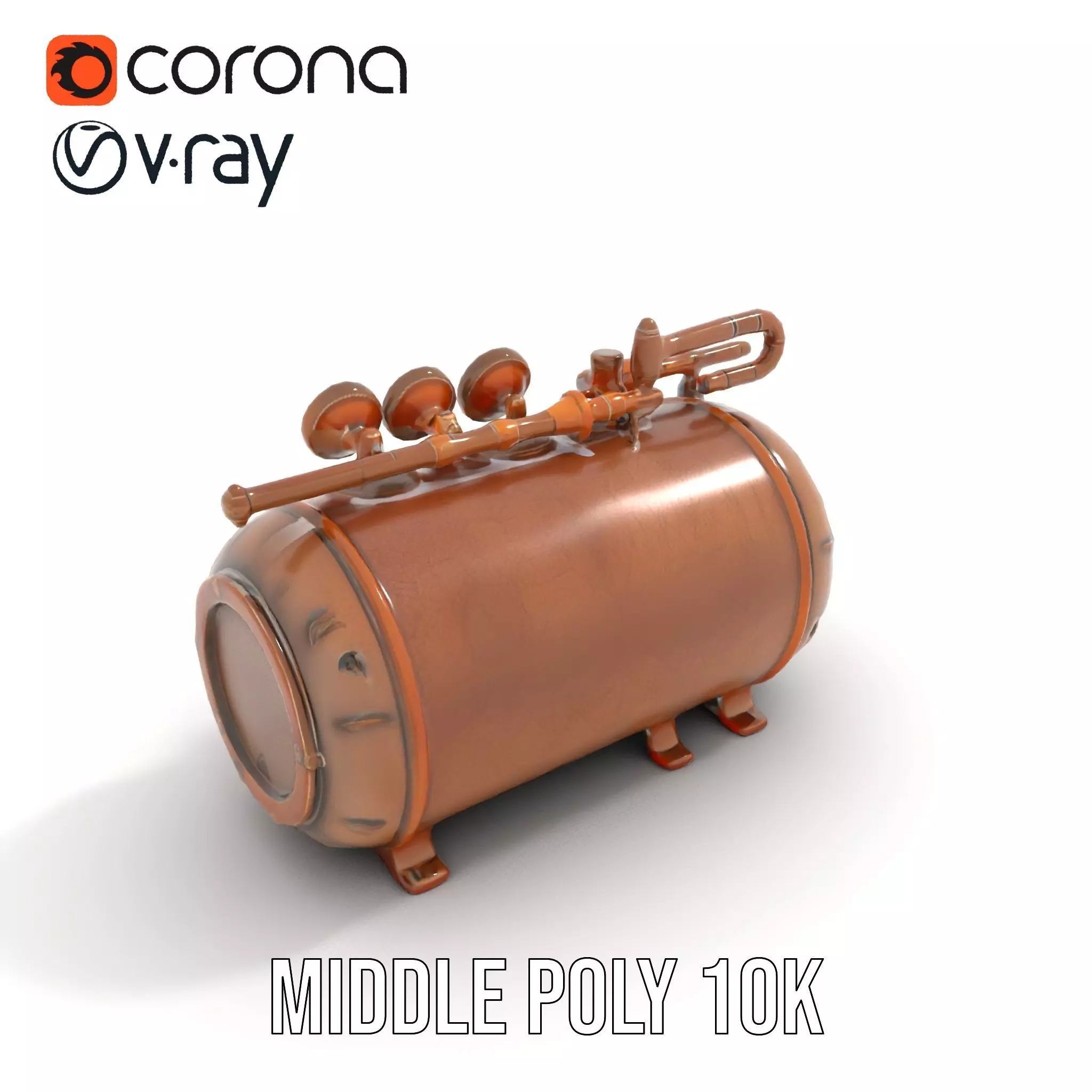 Steampunk Pressure Gauge Clock Model Pack Low-poly 3D model_5