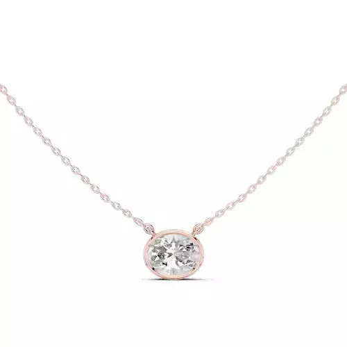 Solitaire Oval Diamond Bezel Set Pendant Woman 3dm STL Video