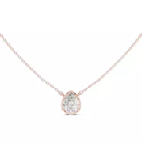 Solitaire Pear Cut Diamond Bezel Set Pendant Woman 3dm STL Video