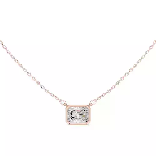 Solitaire Radiant Diamond Bezel Set Pendant Woman 3dm STL Video