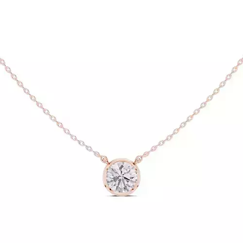 Solitaire Round Diamond Bezel Set Pendant Woman 3dm STL Video