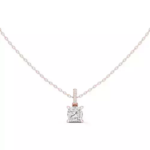 Hidden Halo Cushion Diamond Pendant Woman Necklace 3dm STL Video 3D print model