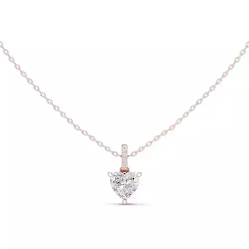 Hidden Halo Heart Diamond Pendant Woman Necklace 3dm STL Video 3D print model