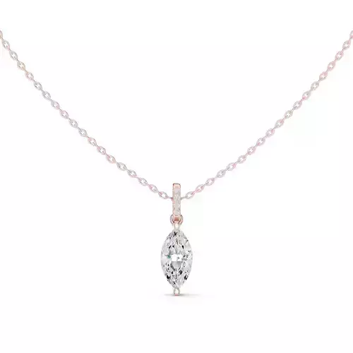 Hidden Halo Marquise Diamond Pendant Woman 3dm STL Video 3D print model