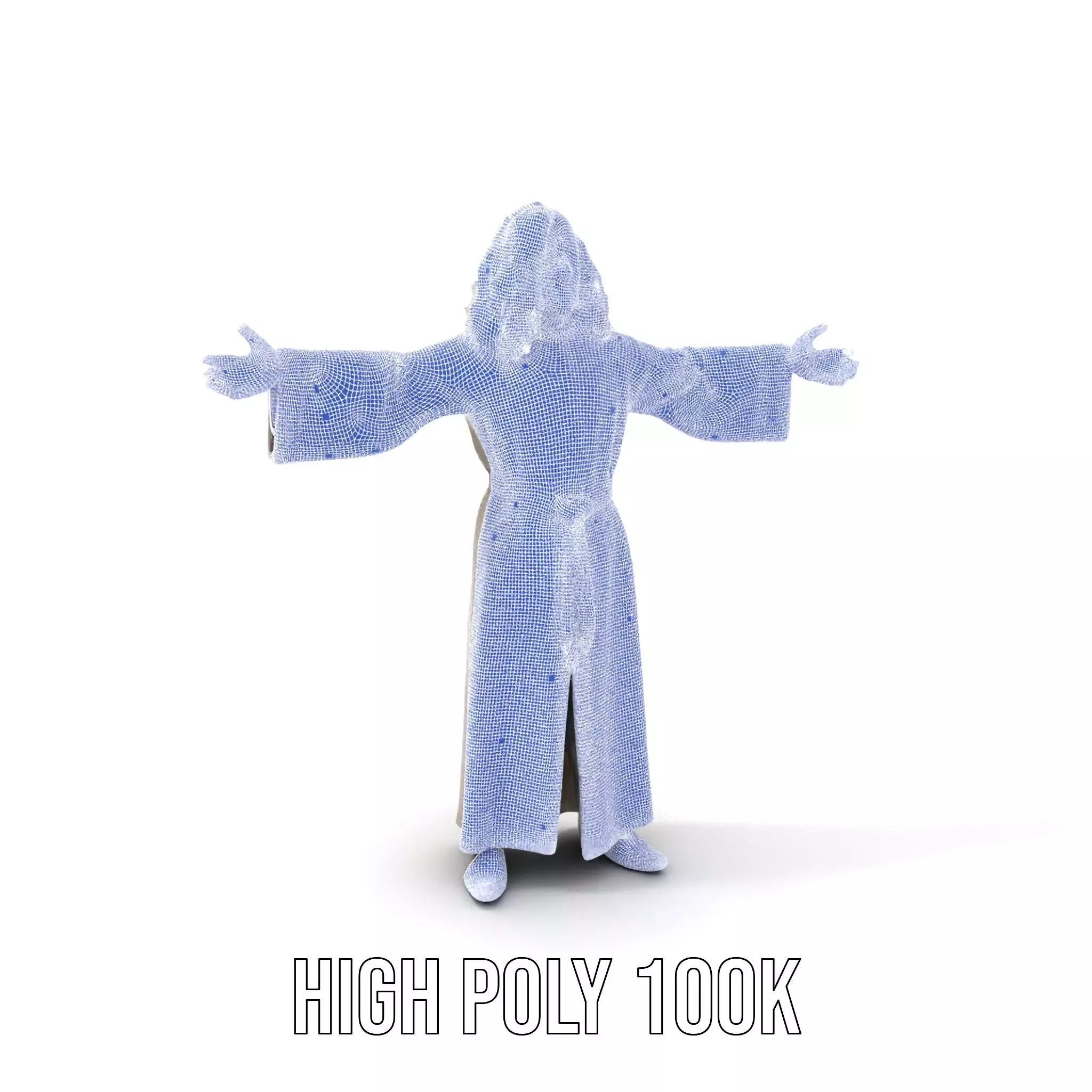 Wise Elder Character Model Pack with Robe and Beard Low-poly 3D model_4