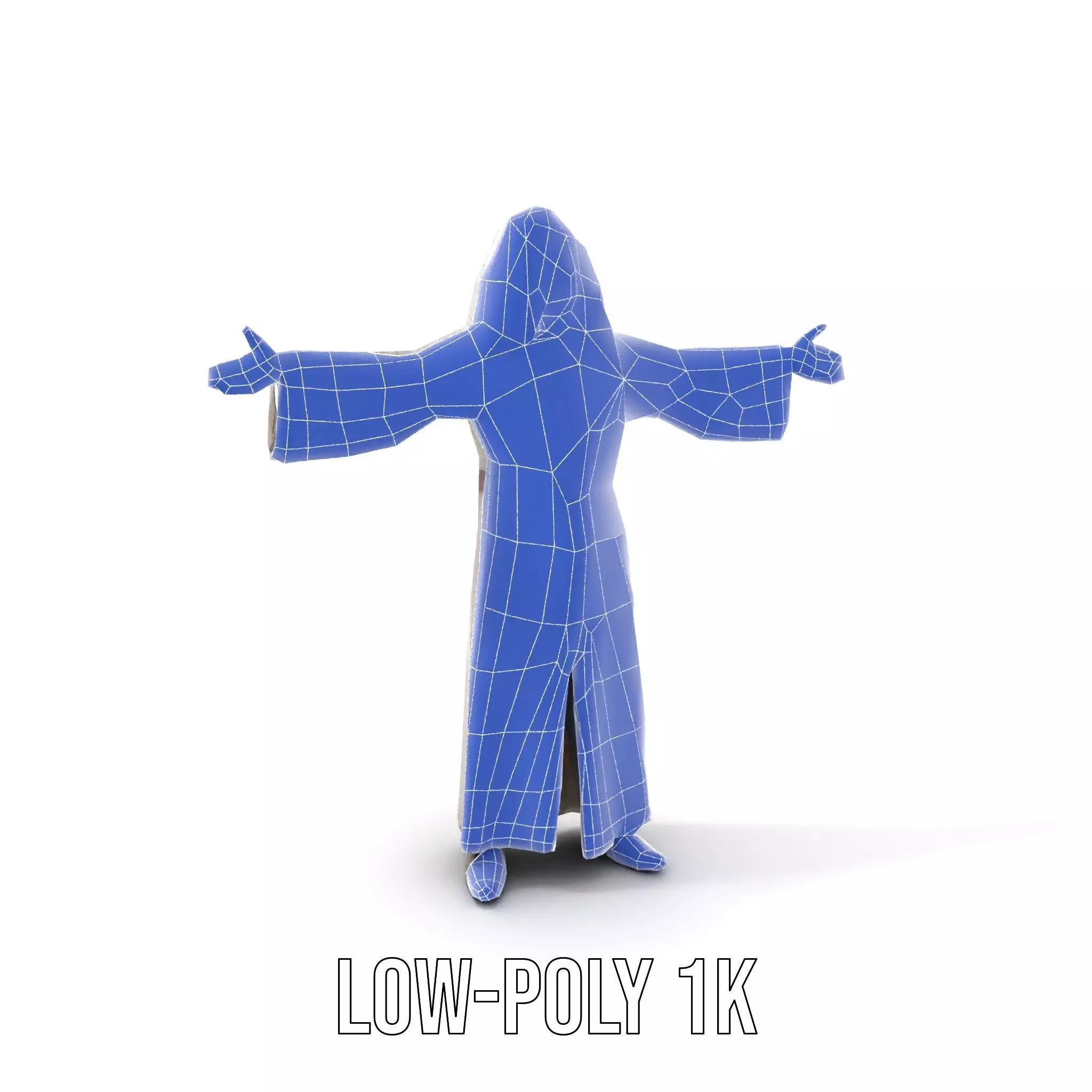 Wise Elder Character Model Pack with Robe and Beard Low-poly 3D model_14