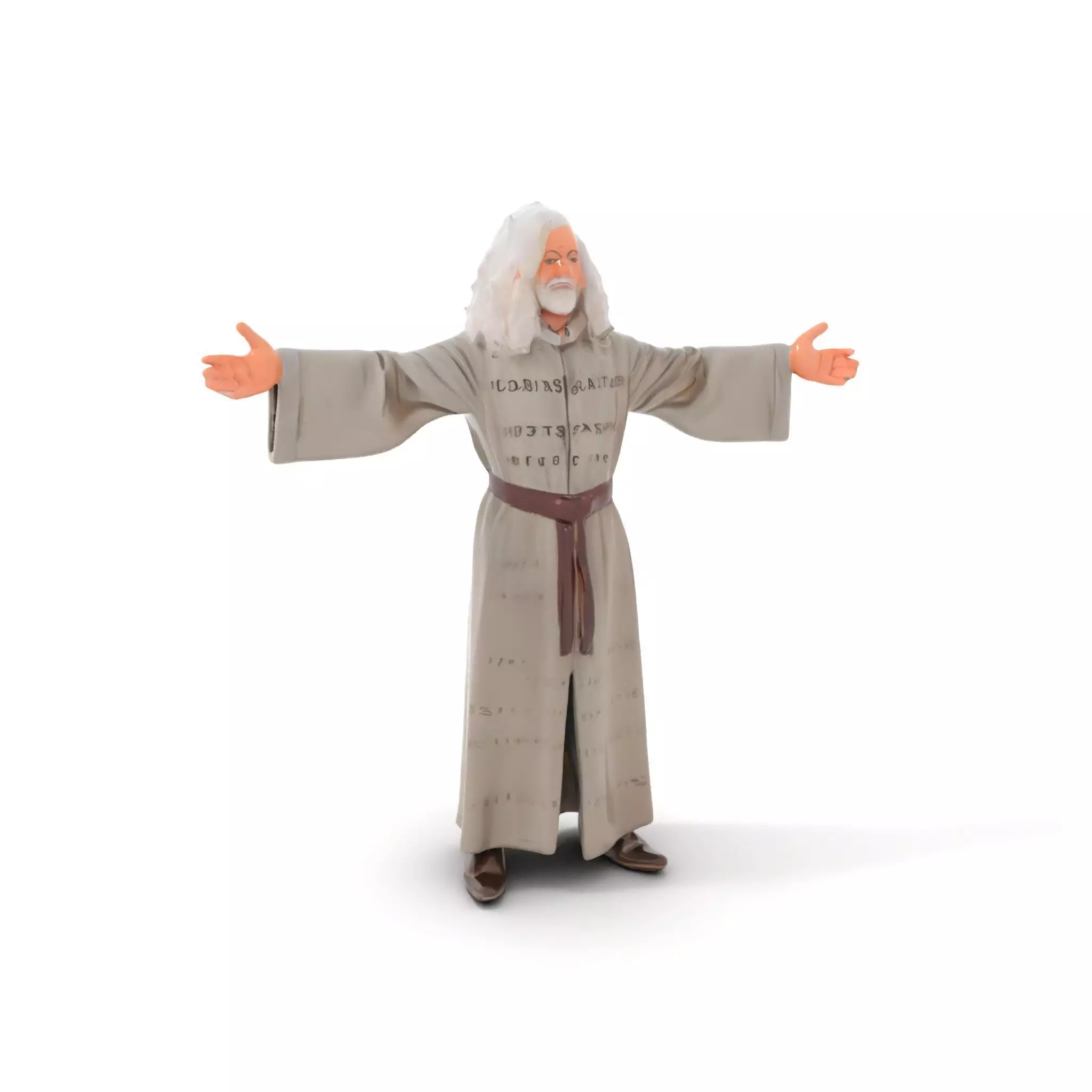 Wise Elder Character Model Pack with Robe and Beard Low-poly 3D model_0