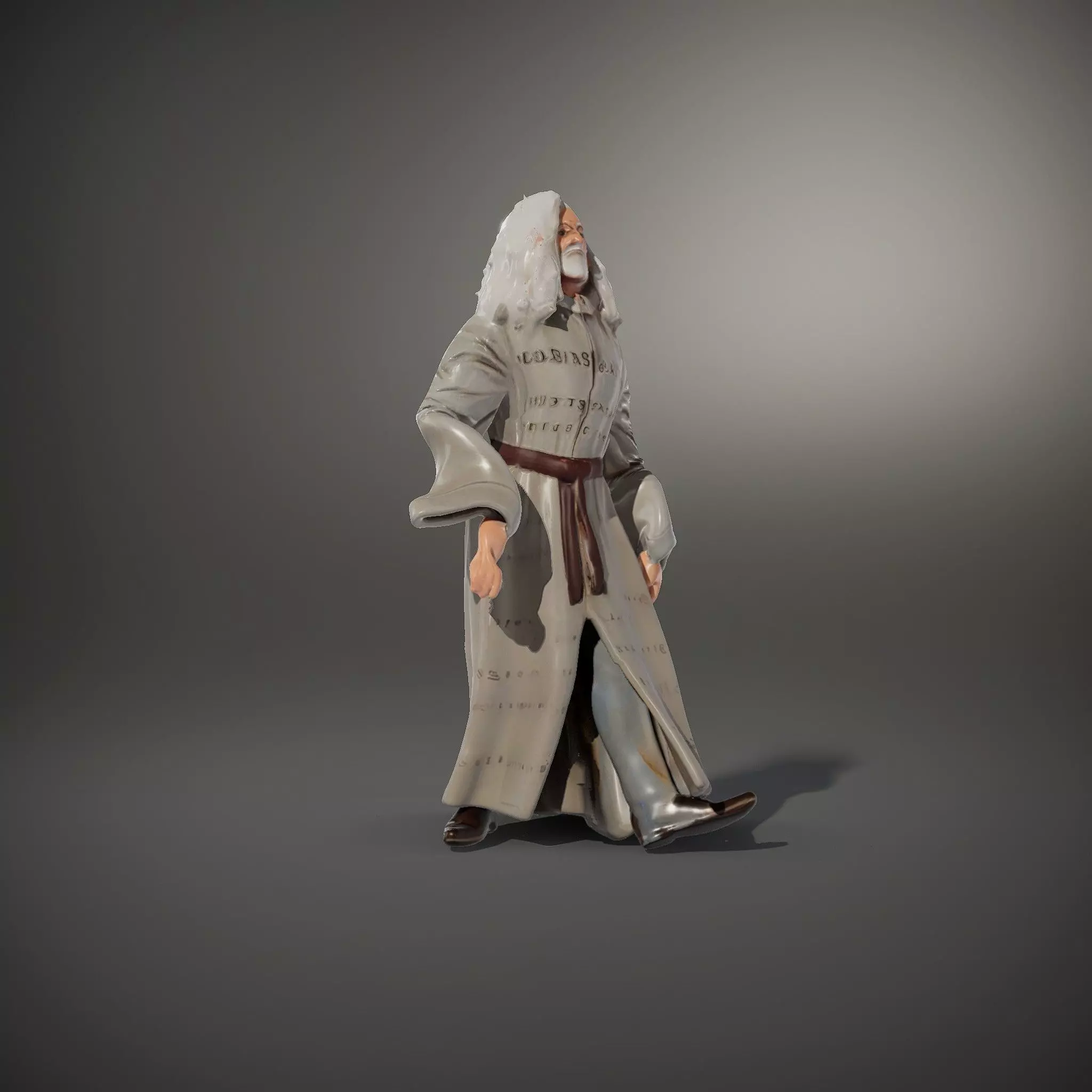 Wise Elder Character Model Pack with Robe and Beard Low-poly 3D model_33