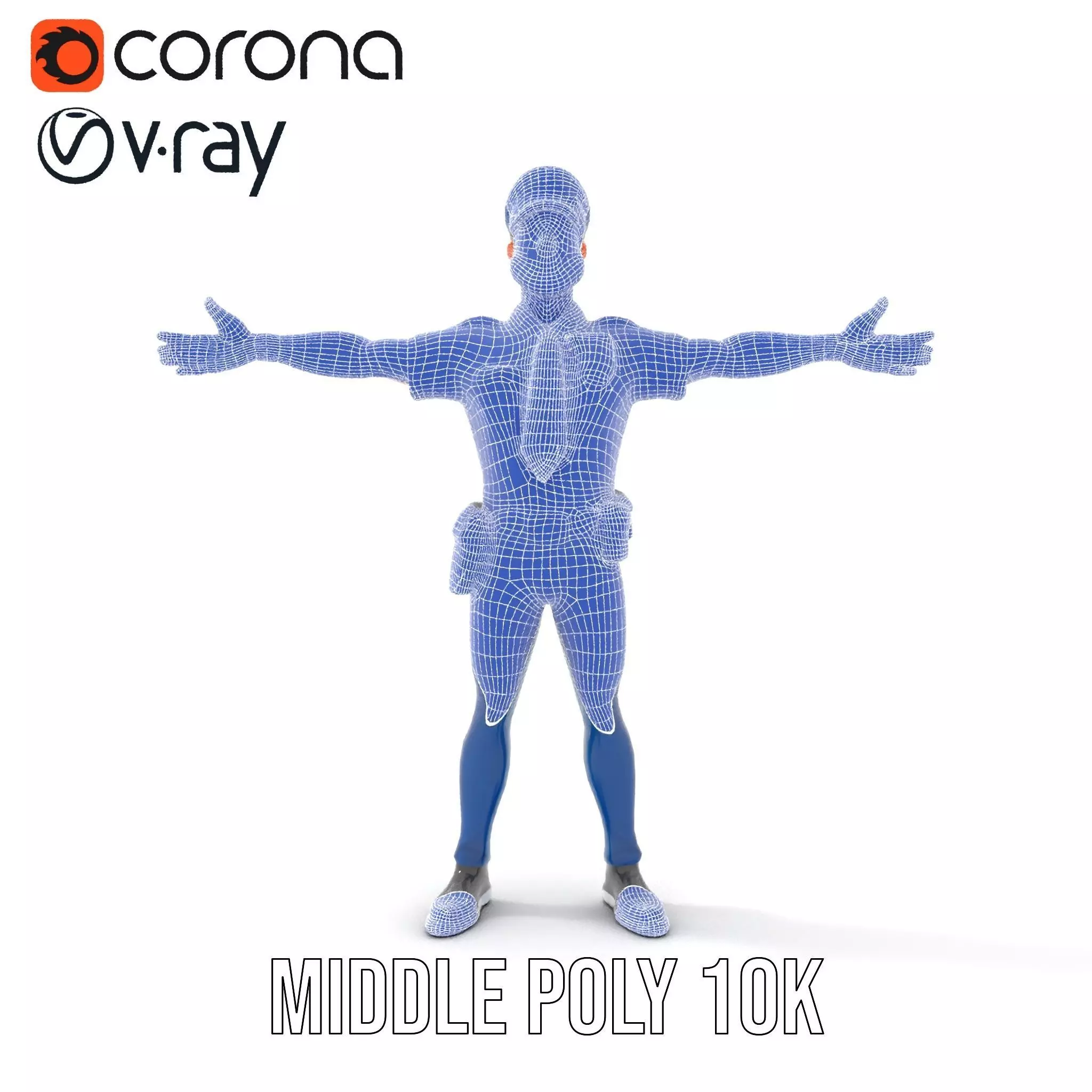 Cartoon Police Officer Character Model Pack Low-poly 3D model_15