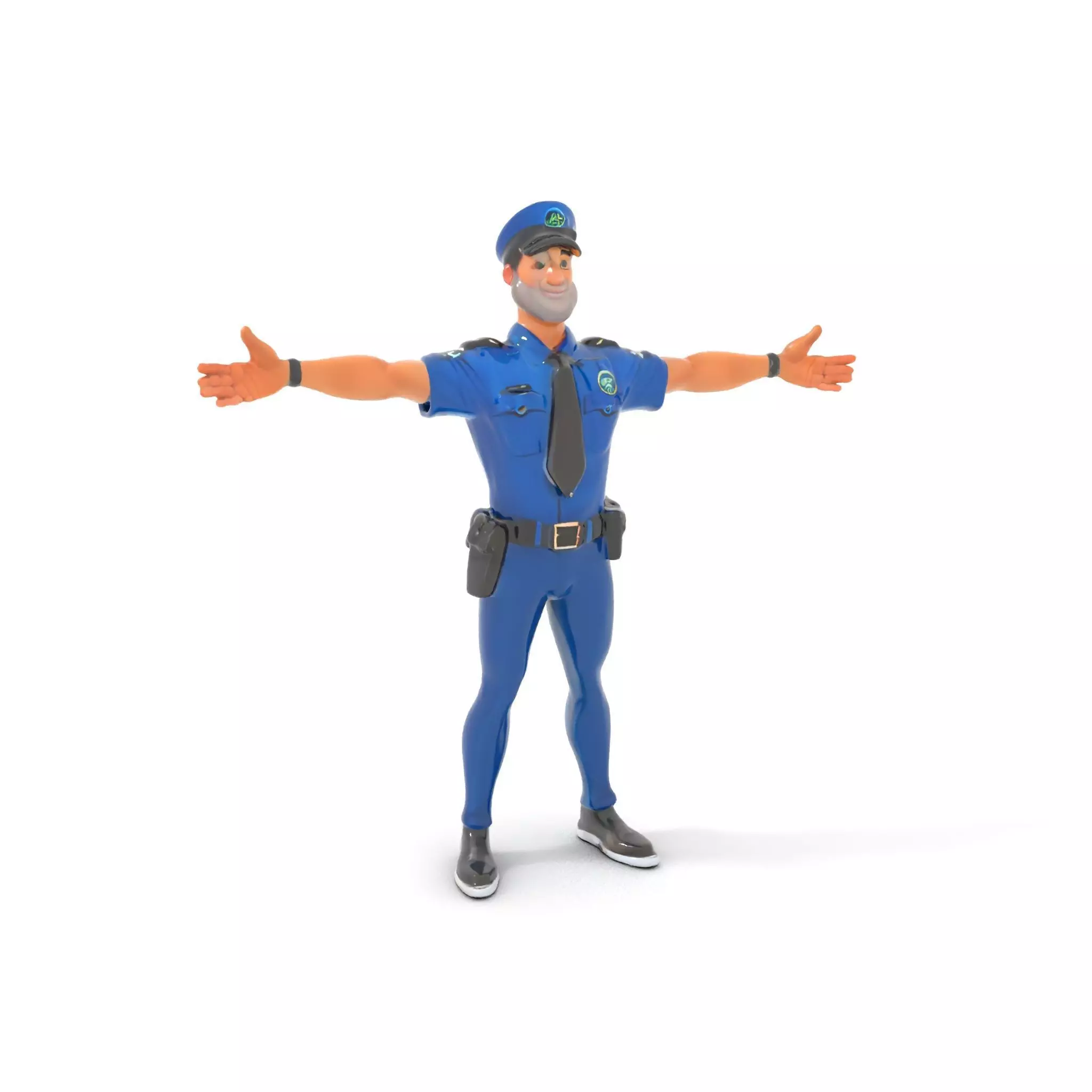 Cartoon Police Officer Character Model Pack Low-poly 3D model_0