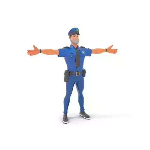 Cartoon Police Officer Character Model Pack Low-poly 3D model