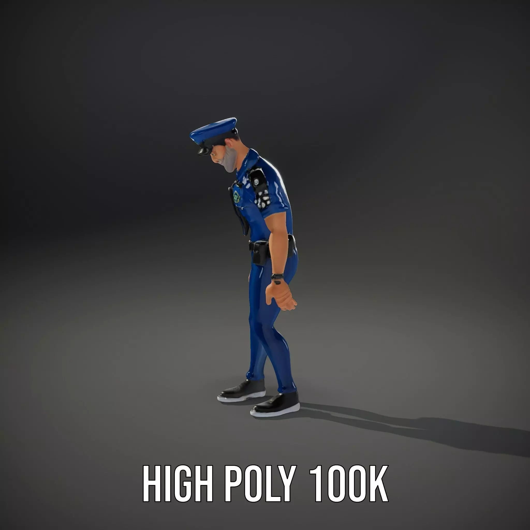 Cartoon Police Officer Character Model Pack Low-poly 3D model_9