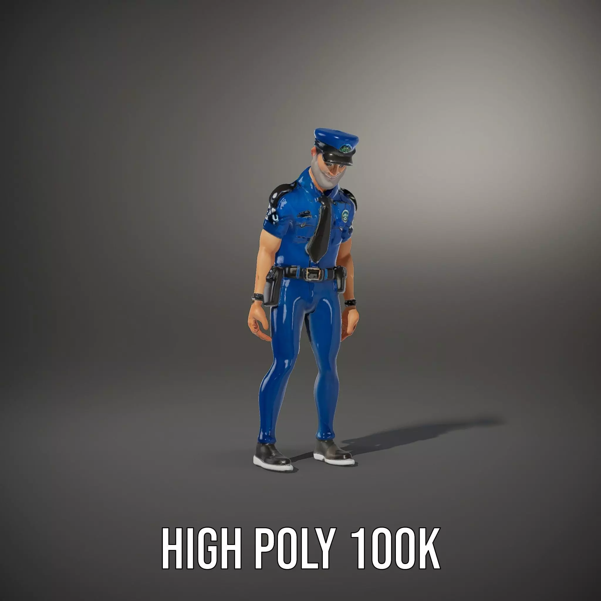 Cartoon Police Officer Character Model Pack Low-poly 3D model_12