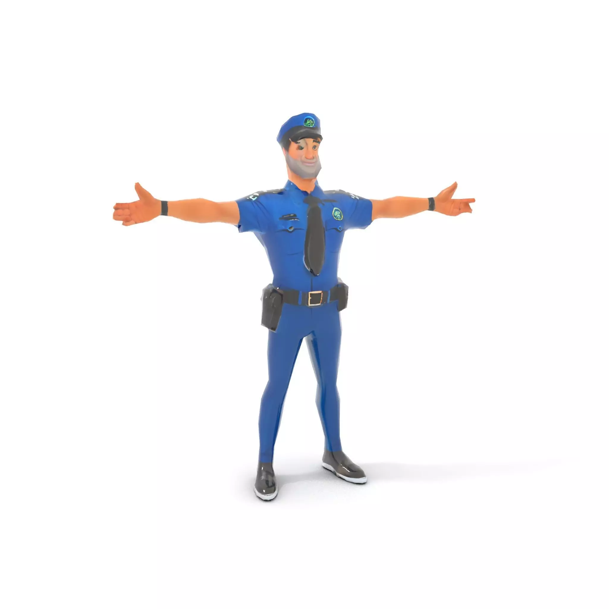 Cartoon Police Officer Character Model Pack Low-poly 3D model_16