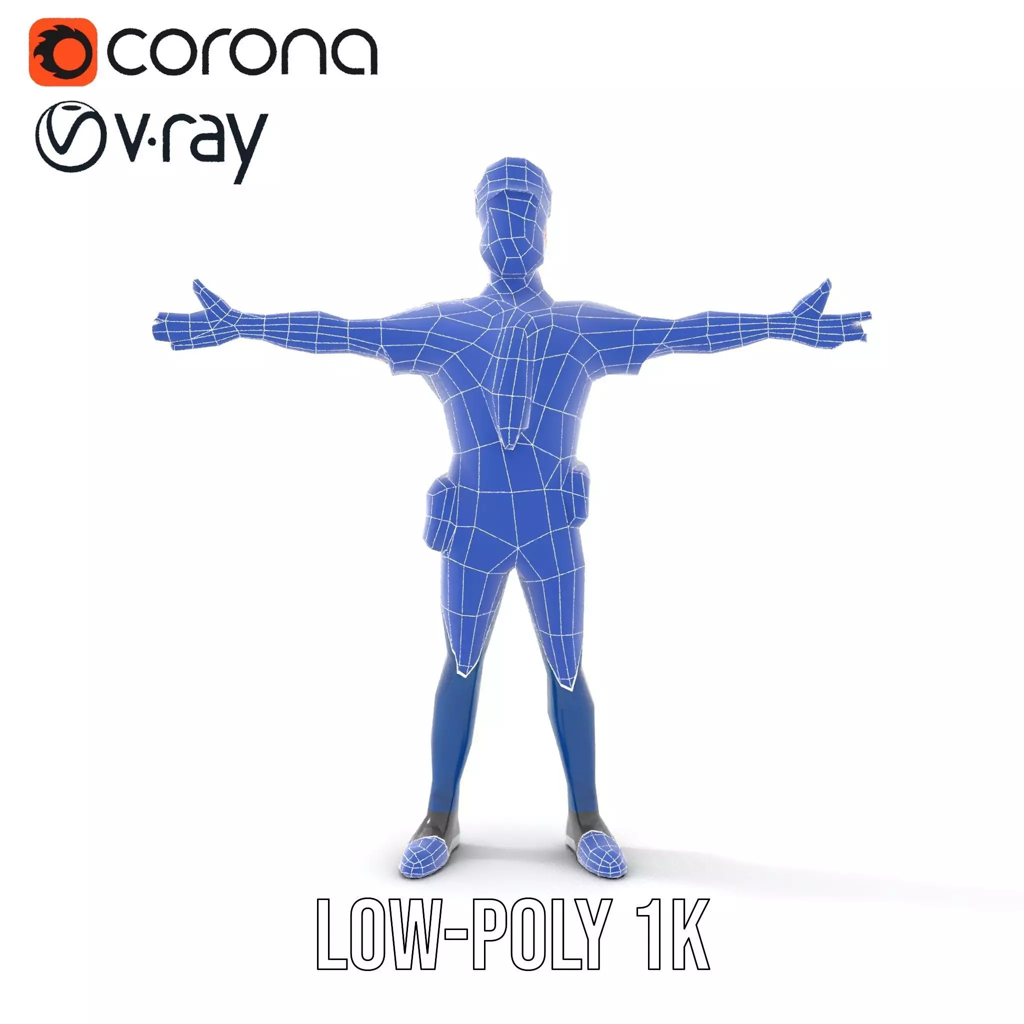 Cartoon Police Officer Character Model Pack Low-poly 3D model_28