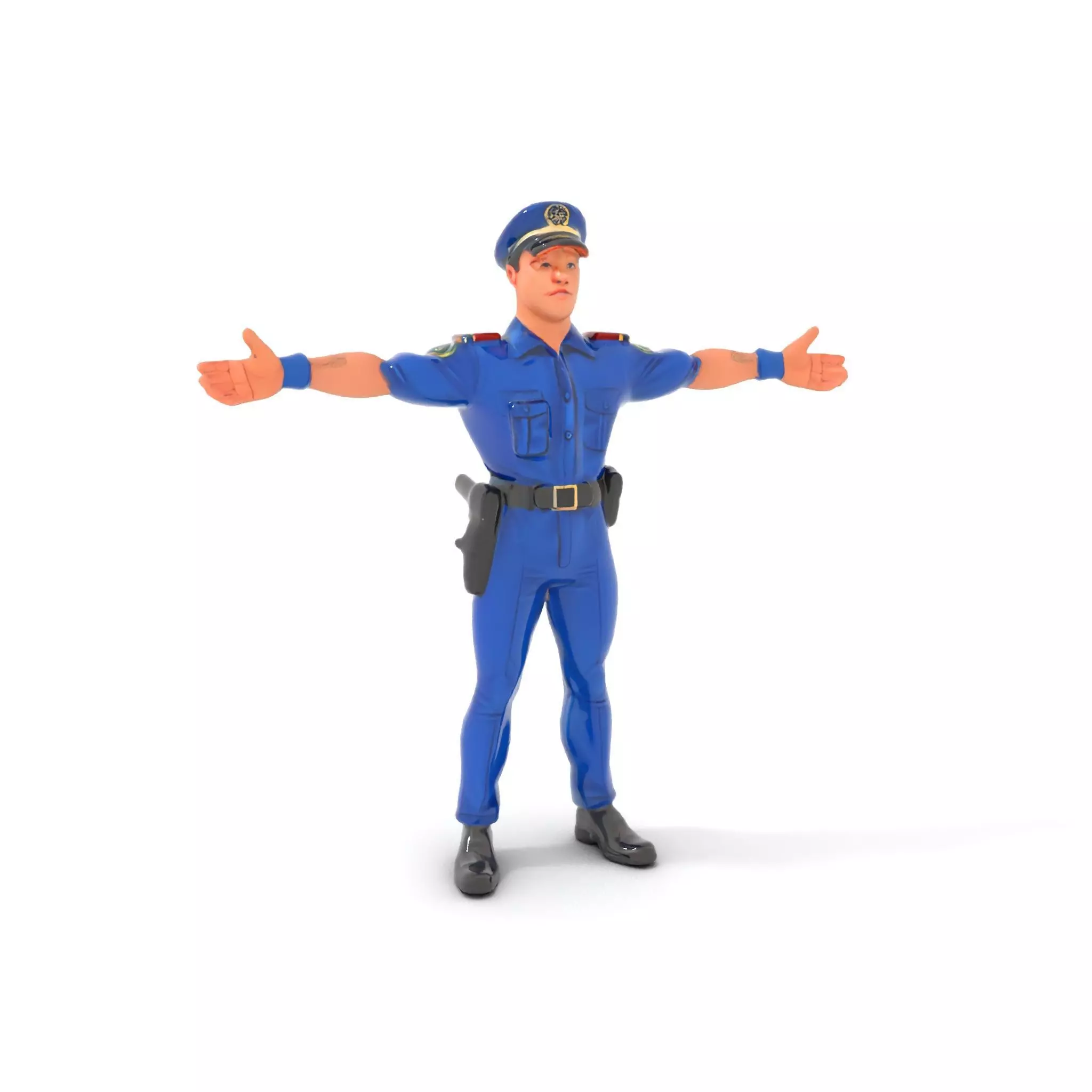 Police Officer Model Pack with Detailed Uniform Low-poly 3D model_5