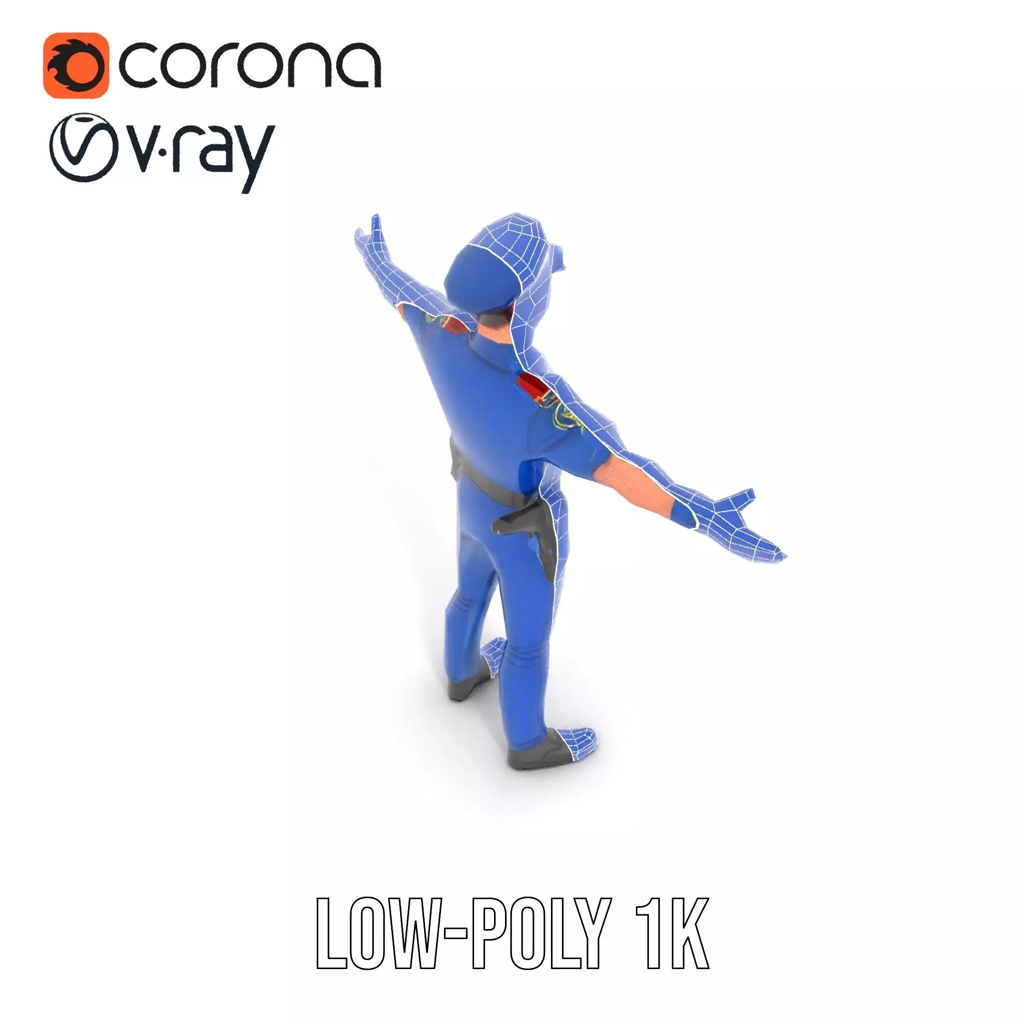 Police Officer Model Pack with Detailed Uniform Low-poly 3D model_22