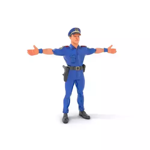 Police Officer Model Pack with Detailed Uniform Low-poly 3D model