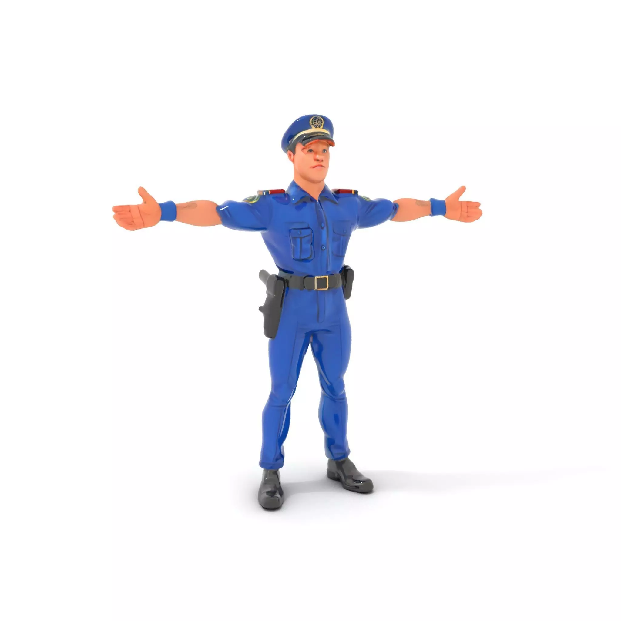 Police Officer Model Pack with Detailed Uniform Low-poly 3D model_0