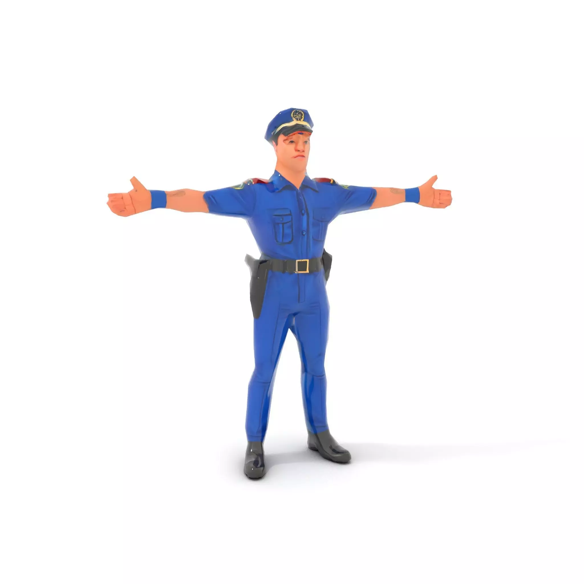 Police Officer Model Pack with Detailed Uniform Low-poly 3D model_8