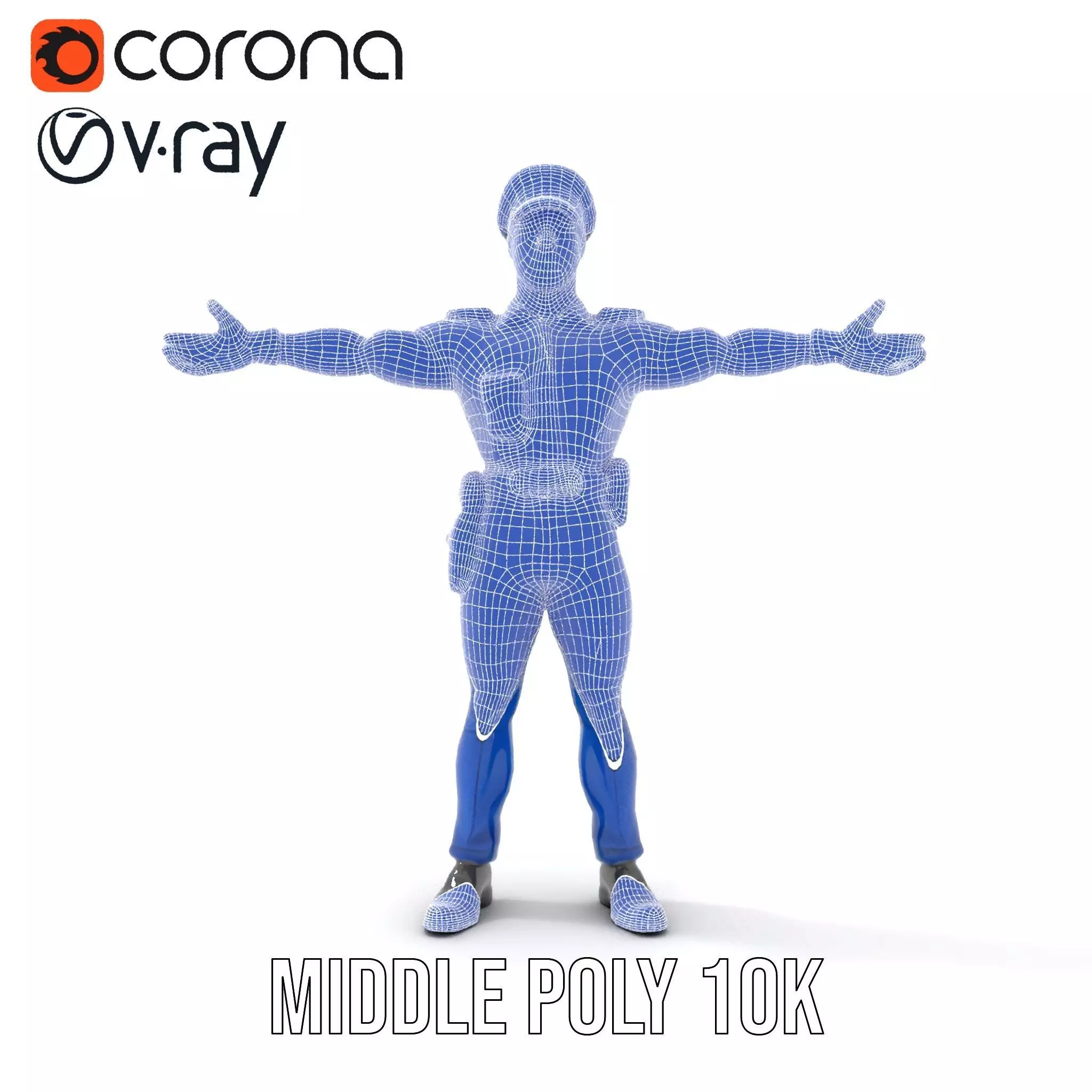 Police Officer Model Pack with Detailed Uniform Low-poly 3D model_26