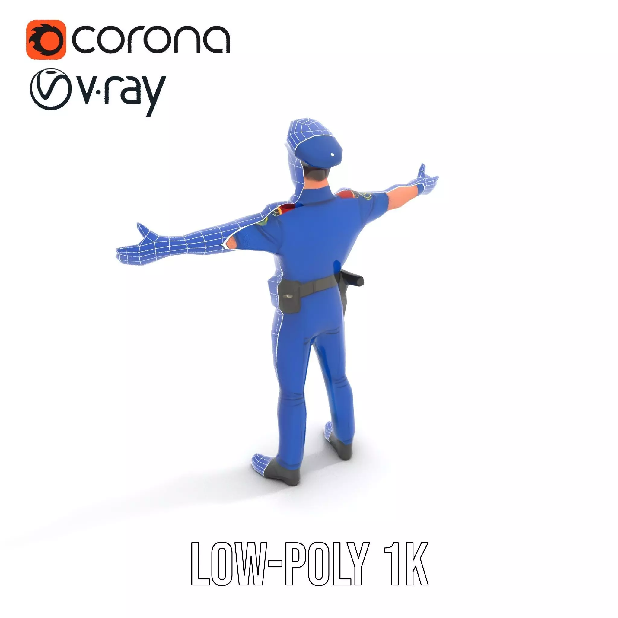 Police Officer Model Pack with Detailed Uniform Low-poly 3D model_13