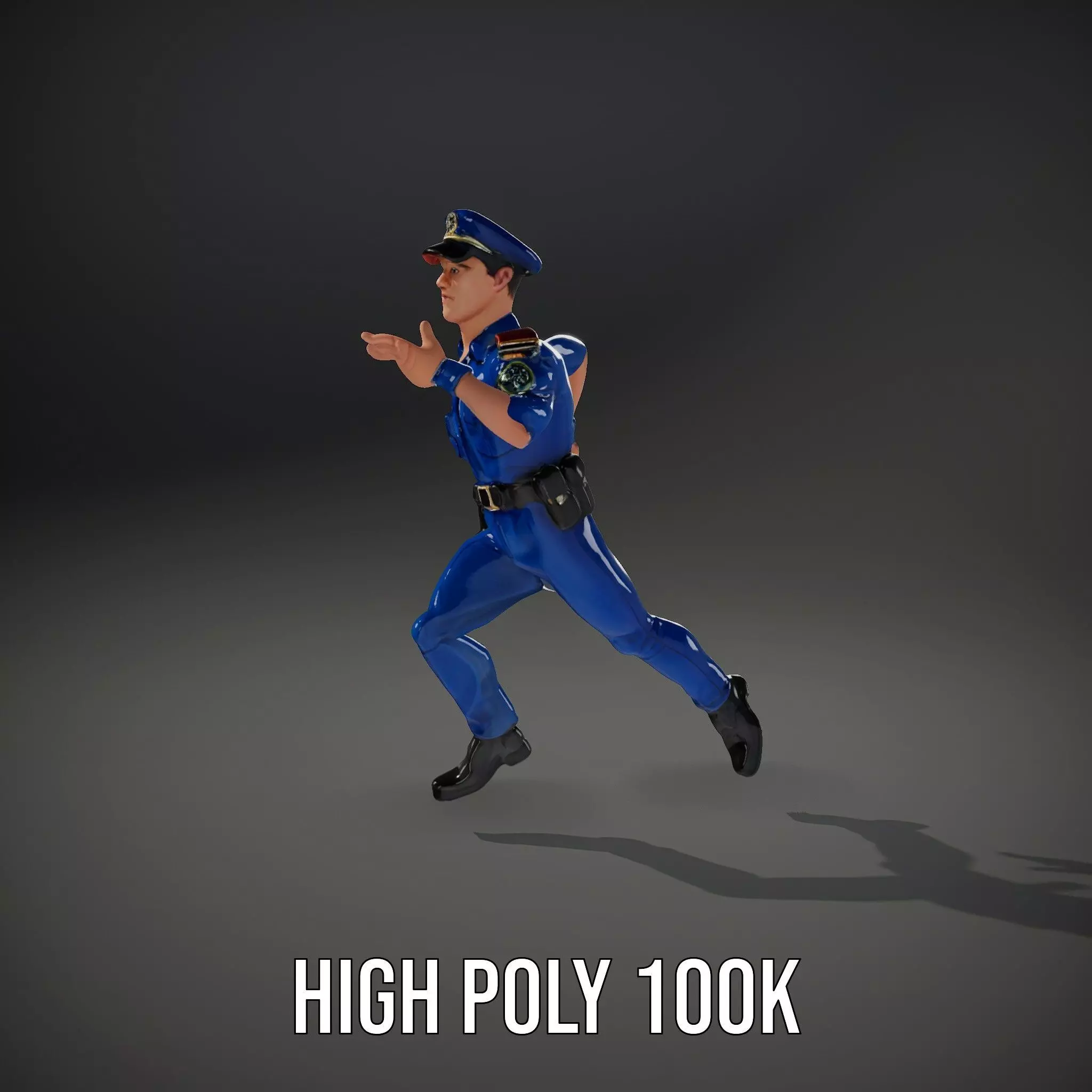 Police Officer Model Pack with Detailed Uniform Low-poly 3D model_28