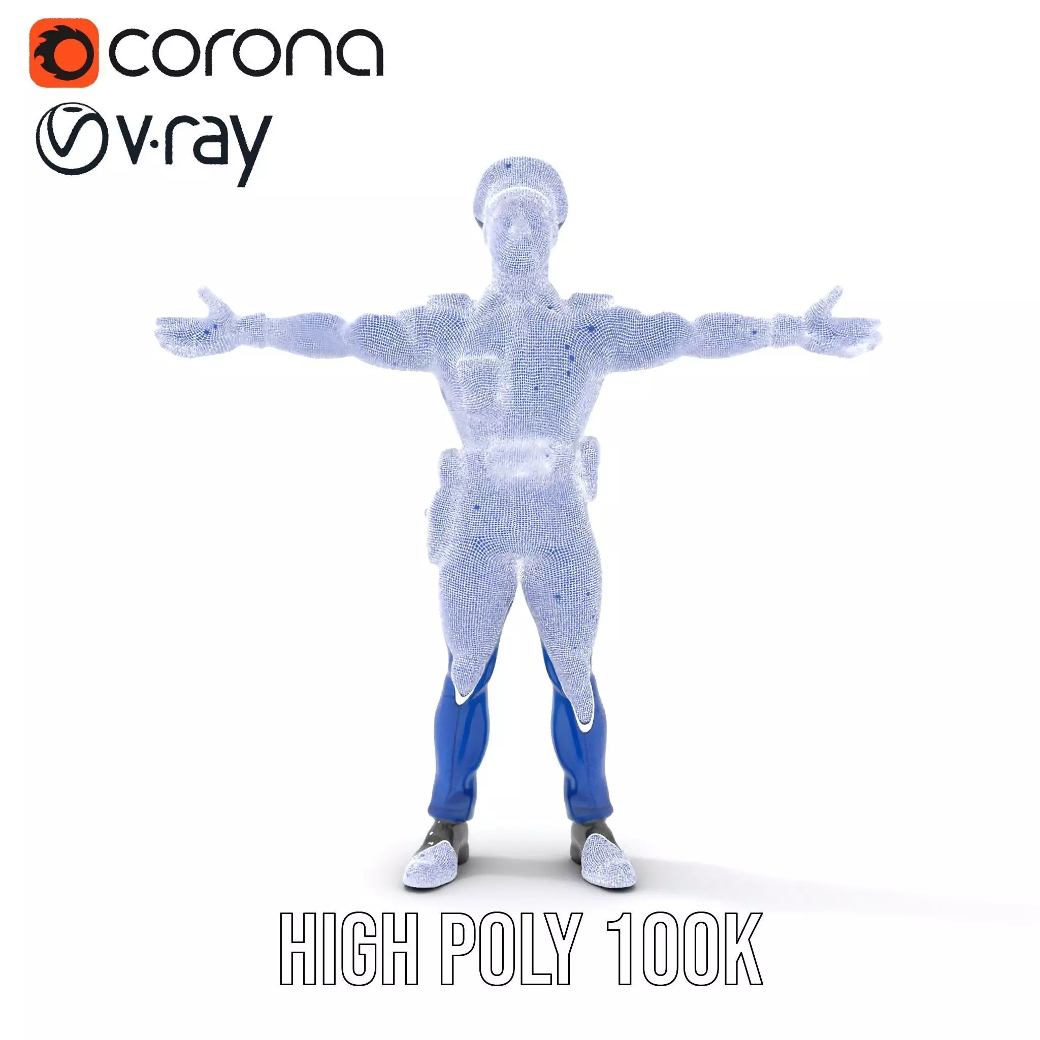 Police Officer Model Pack with Detailed Uniform Low-poly 3D model_32