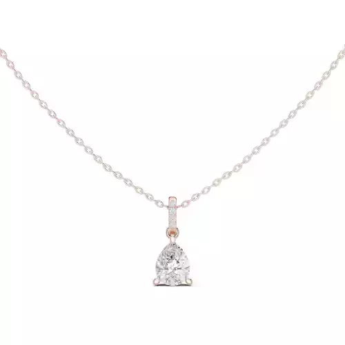Hidden Halo Pear Diamond Pendant Woman Necklace 3dm STL Video 3D print model
