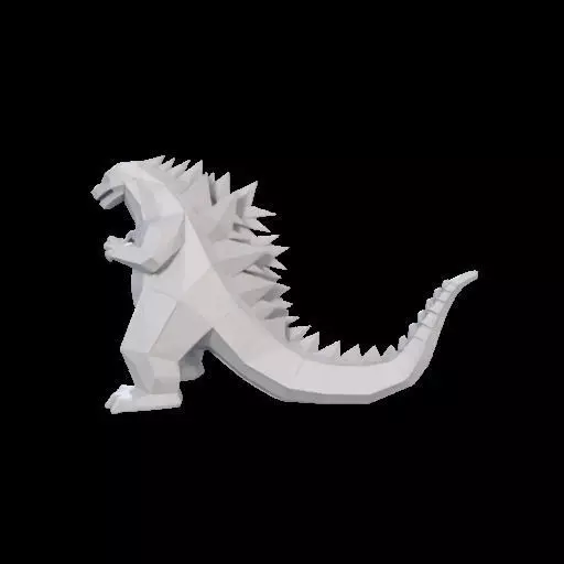 Low Poly Godzilla Sculpture 3D print model_16
