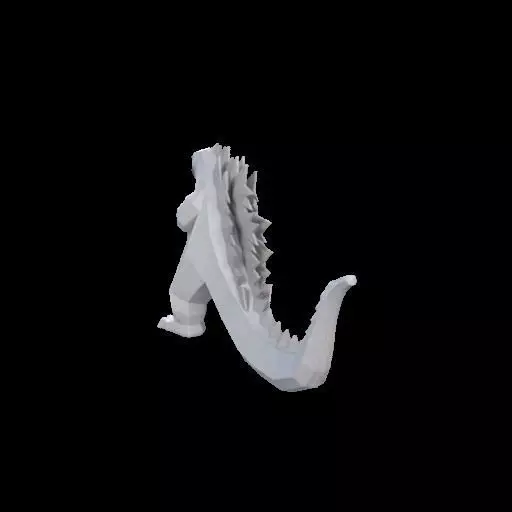 Low Poly Godzilla Sculpture 3D print model_10