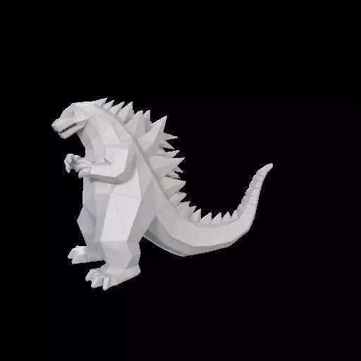 Low Poly Godzilla Sculpture 3D print model_19