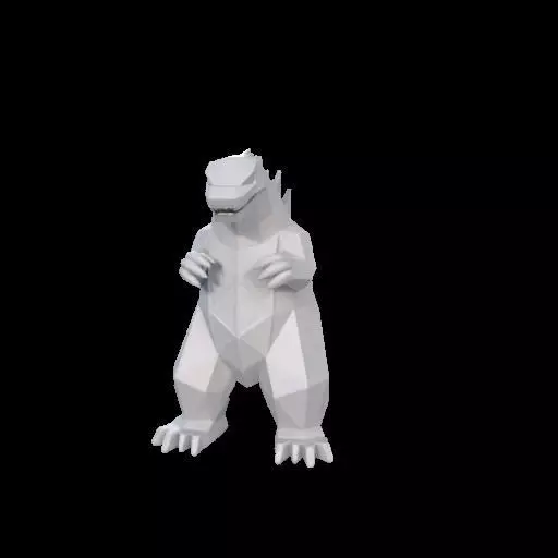 Low Poly Godzilla Sculpture 3D print model_23