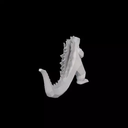 Low Poly Godzilla Sculpture 3D print model_6